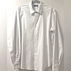 Theory White Cotton Long Sleeve Fitted Shirt